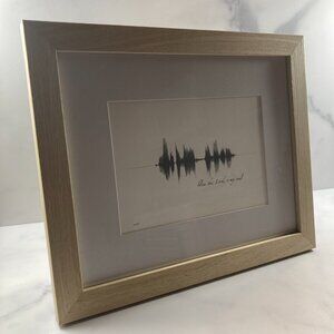 NEW Bless The Lord Soundwave Framed Wall Art 8x10in Black White Christian Rustic